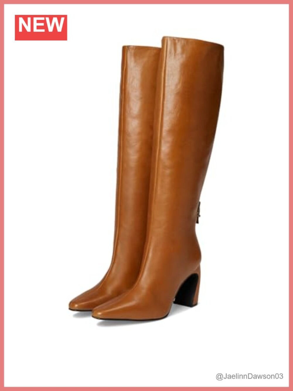 Slouchy Knee-High Leather Boots with Block Heel